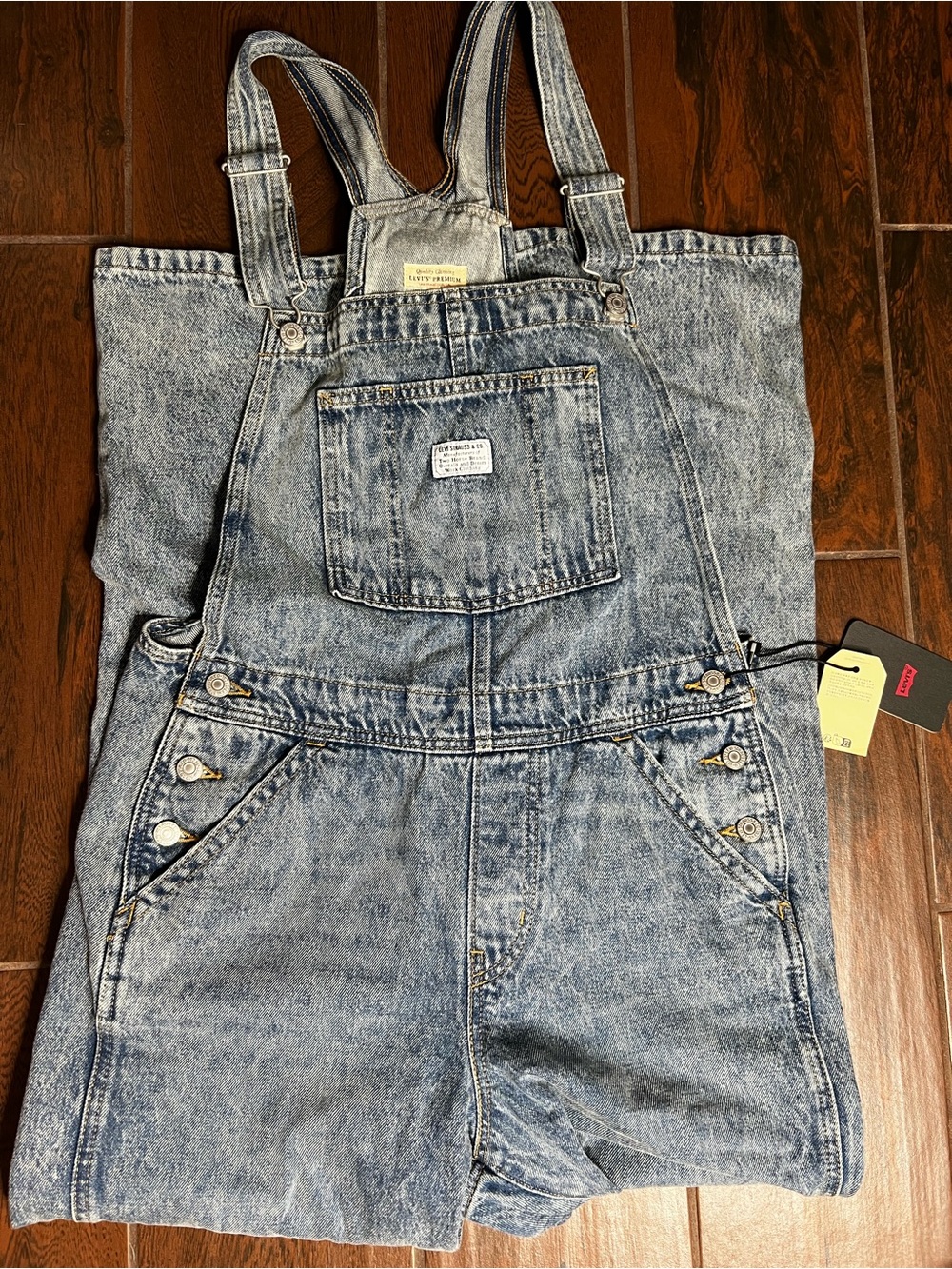 Levi’s Premium Denim Jean Overalls Wide Leg Womens Size Small